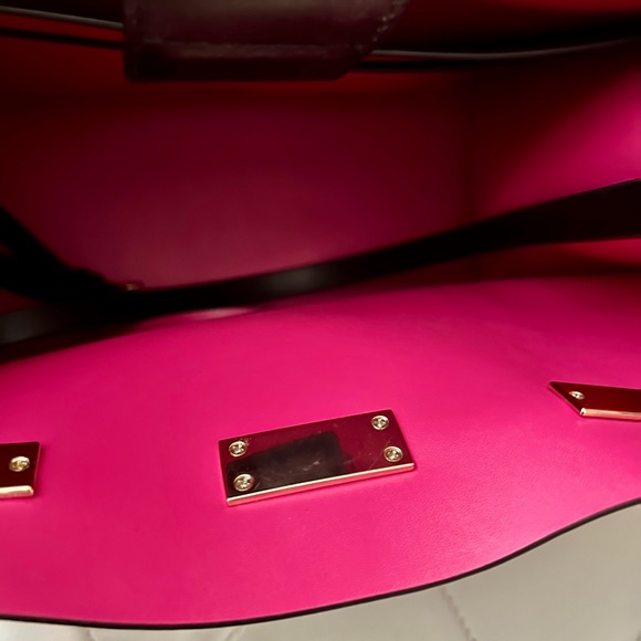 Kate Spade Arbour Hill Kyra Black Pink Leather Handbag - Picture 3 of 10